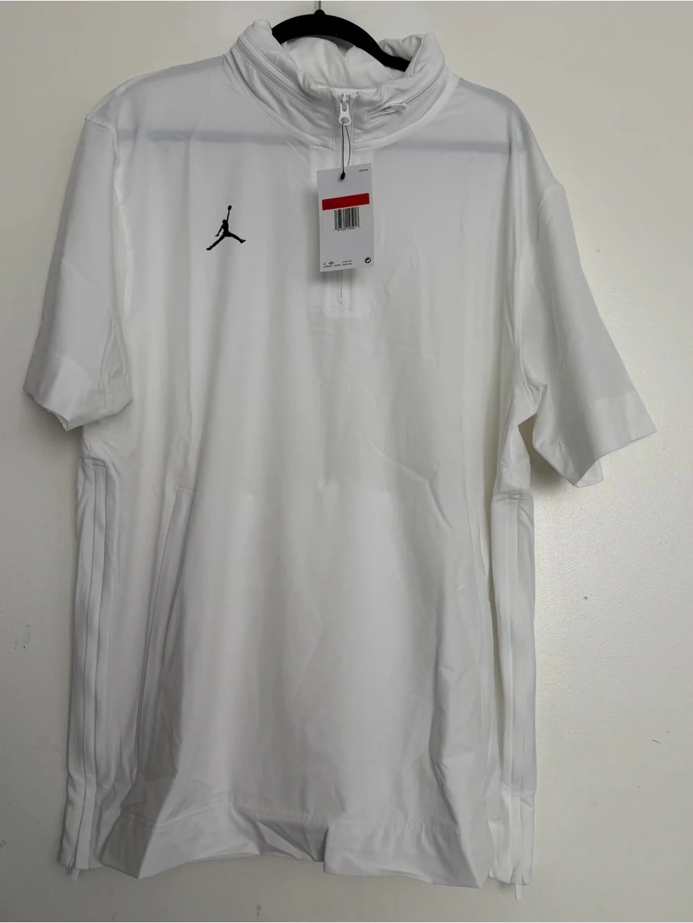 Men’s Jordan Lightweight Coach Short Sleeve Jacket White Size Large